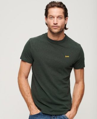 Superdry Homme T-shirt Essential Logo Micro en Coton bio Vert Taille: S