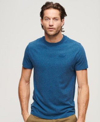 Superdry Homme T-shirt Essential Logo en Coton bio Bleu Taille: Xxl