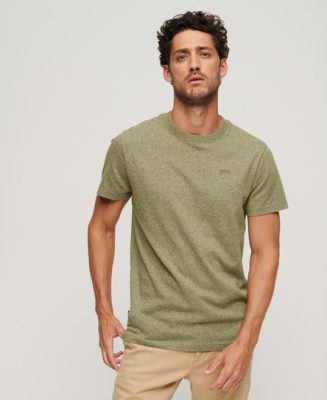 Superdry Homme T-shirt Essential Logo Micro en Coton bio Vert Taille: S