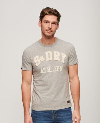 Superdry Homme T-shirt à Manches Courtes Vintage Athletic Gris Clair Taille: L