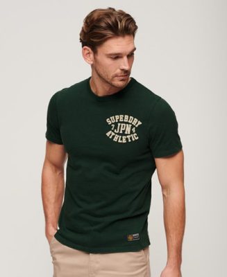 Superdry Homme T-shirt à Manches Courtes Vintage Athletic Chest Vert Taille: S