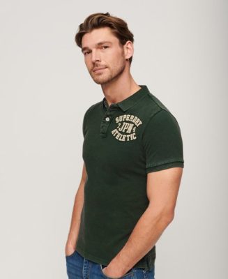 Superdry Homme Polo Vintage Athletic Vert Taille: XL