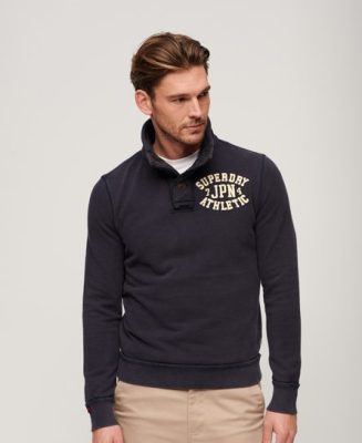 Superdry Homme Pull à col Tunisien Vintage Athletic Bleu Marine Taille: S