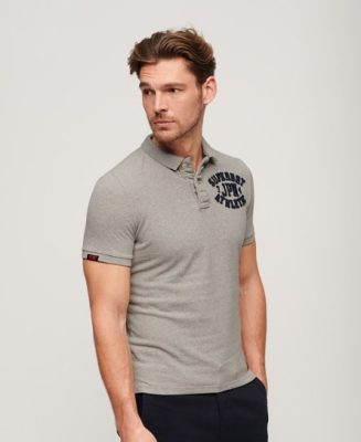 Superdry Homme Polo Vintage Athletic Gris Clair Taille: M