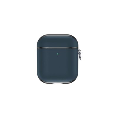 Valenta Snap - Coque Apple AirPods 2 Coque en Cuir Véritable - Bleu