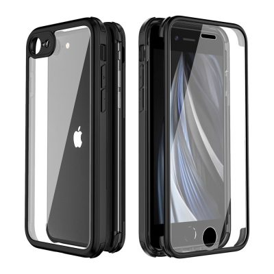 Valenta Full Cover - Coque Apple iPhone SE (2020) Coque arrière en Verre trempé - Noir