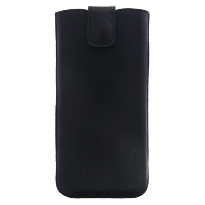 Valenta Pocket Uni - Coque Samsung Galaxy S8 PlusÀ languette coulissante en Cuir Véritable - Noir