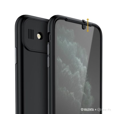 Valenta Privacy Camera Switch - Coque Apple iPhone 11 Coque Arrière Rigide Antichoc - Noir