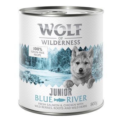 Lot Little Wolf of Wilderness 24 x 800 g pour chiot - Blue River Junior - poulet