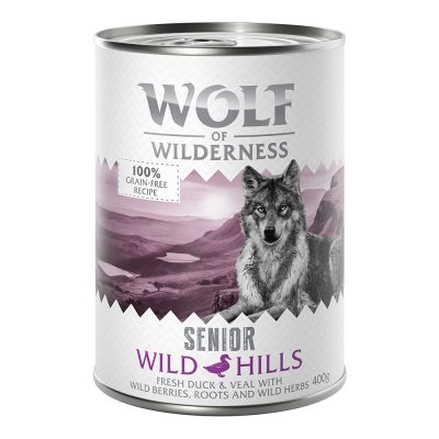 Lot Wolf of Wilderness Senior 24 x 400 g - Wild Hills - canard