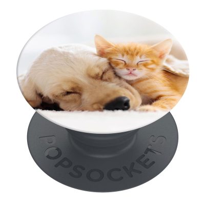 PopSockets PopGrip Basic - Poignée de téléphone - Cat And Dog