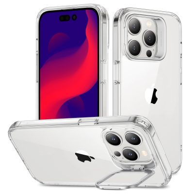 ESR Classic Kickstand - Coque Apple iPhone 14 Pro Coque Arrière Rigide + Support Amovible - Transparent