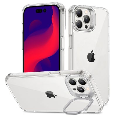 ESR Classic Kickstand HaloLock - Coque Apple iPhone 14 Coque Arrière Rigide Compatible MagSafe - Transparent