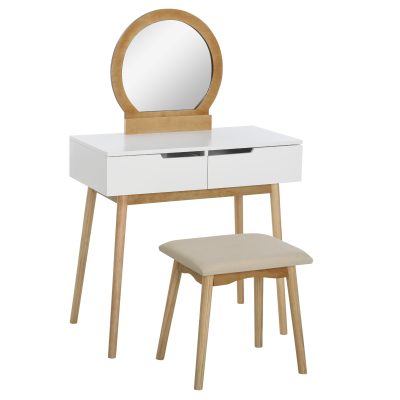 HOMCOM Coiffeuse Design scandinave Table de Maquillage avec Miroir