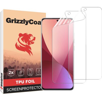GrizzlyCoat - Xiaomi 12X TPU Protection d'écran - Compatible Coque + Cadre d'installation (Lot de 2)