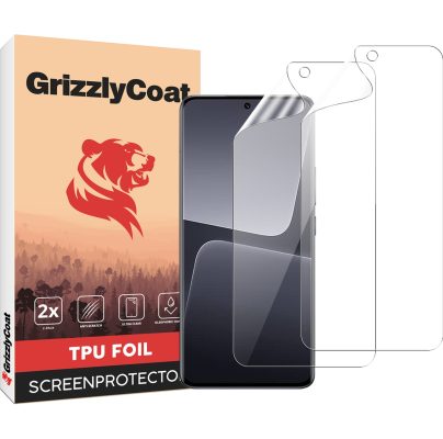GrizzlyCoat - Xiaomi 13 Pro TPU Protection d'écran - Compatible Coque + Cadre d'installation (Lot de 2)