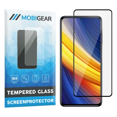 Mobigear Premium - POCO X3 Pro Verre trempé Protection d'écran - Compatible Coque - Noir