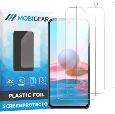 Mobigear - Xiaomi Redmi Note 10 4G Protection d'écran Film - Compatible Coque (Lot de 3)