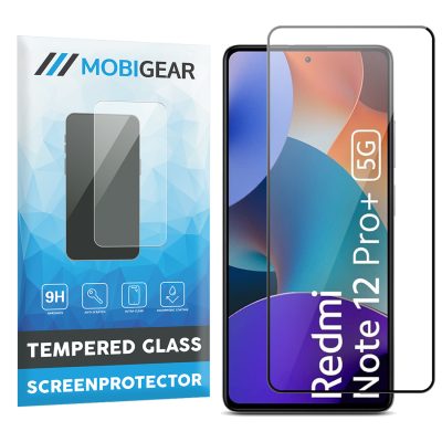 Mobigear - Xiaomi Redmi Note 12 Pro Plus Verre trempé Protection d'écran - Compatible Coque - Noir