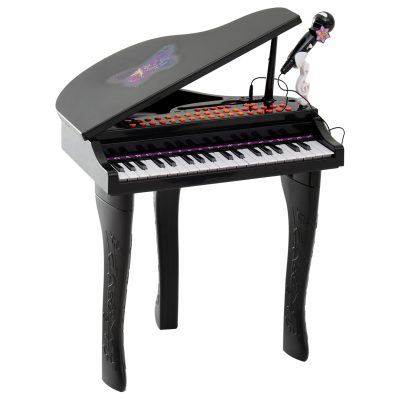 HOMCOM Jouet musical Piano électronique Clavier avec 37 Touches Instrument d'Éducation Musical avec Micro Haut Parleur Noir