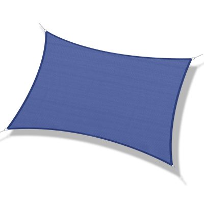 Outsunny Voile d'Ombrage dim. 4L x 3l m en polyester imperméabilisé haute densité 185 g/m² 4 x 3 m Polyester traité anti-UV Bleu