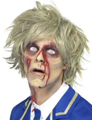 Perruque courte blonde zombie homme Halloween